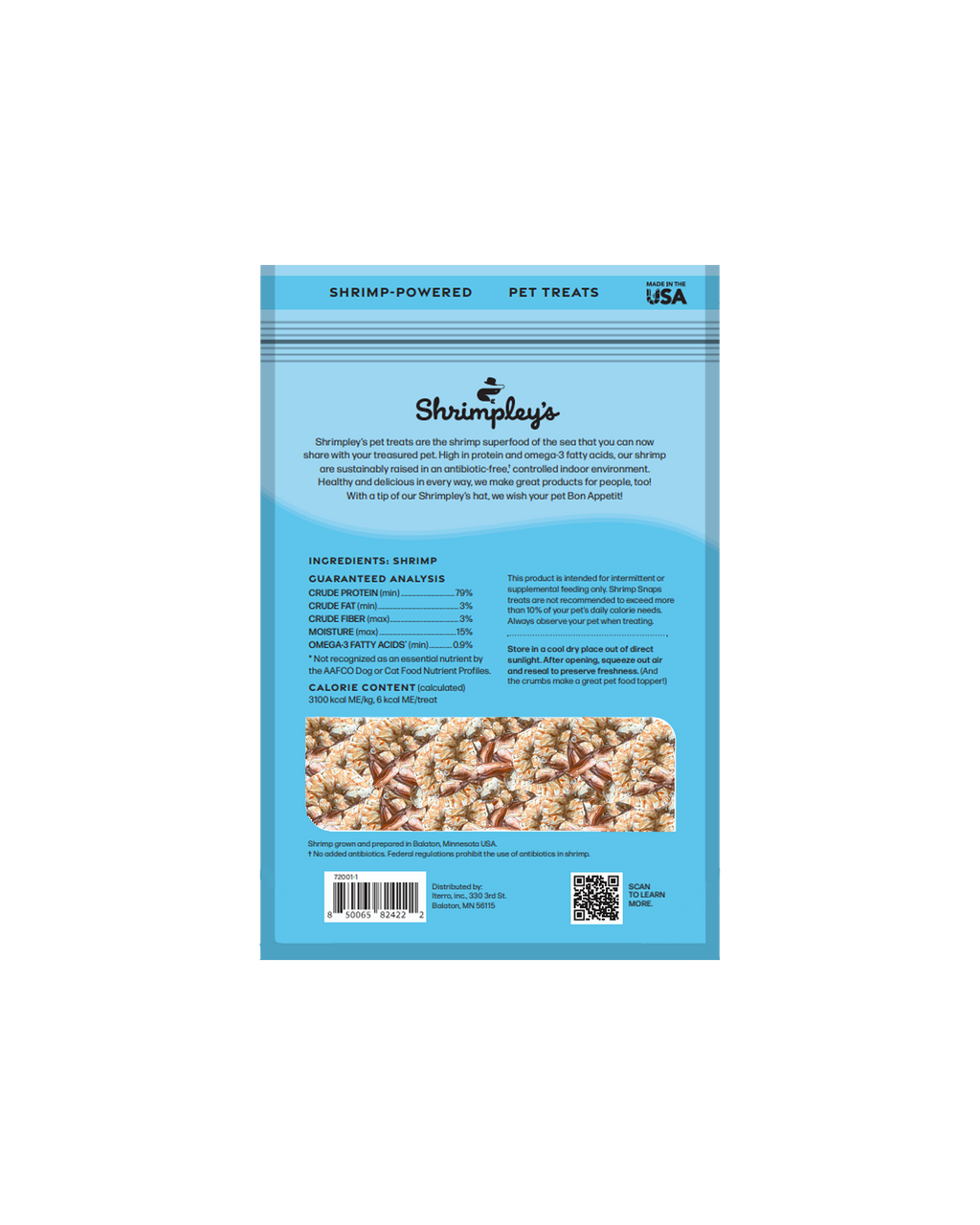 Freeze Dried, Cooked and Peeled Shrimp for Medium and Large Dogs
