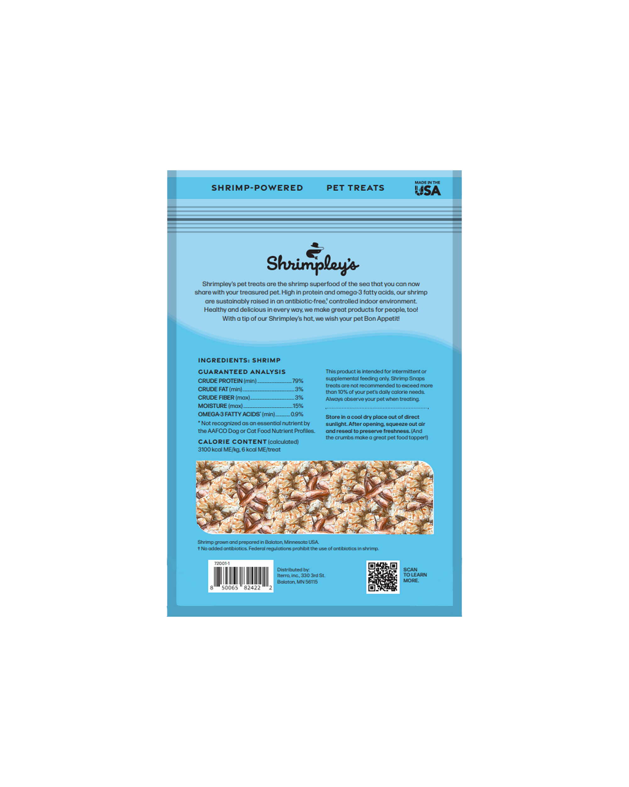 Freeze Dried, Cooked and Peeled Shrimp for Medium and Large Dogs